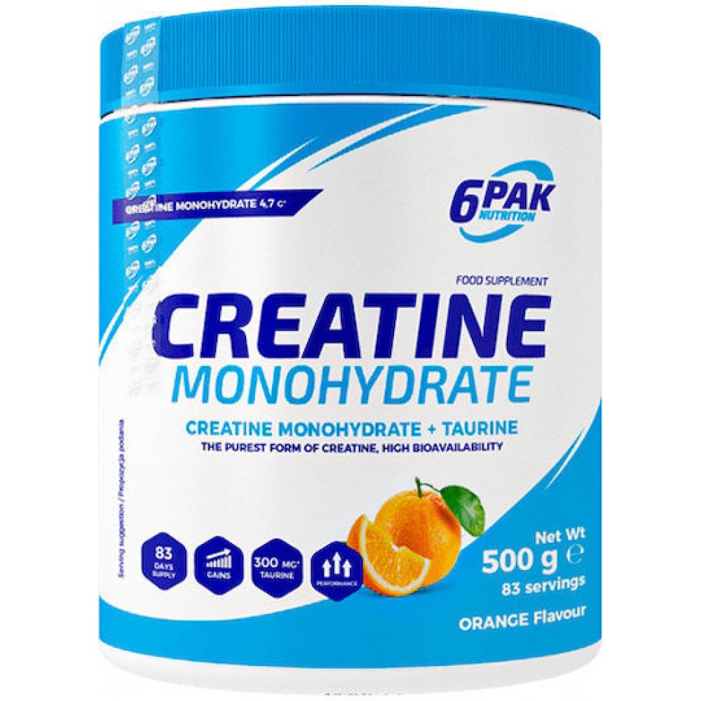 Creatine Monohydrate 500g - 6PAK Πορτοκάλι