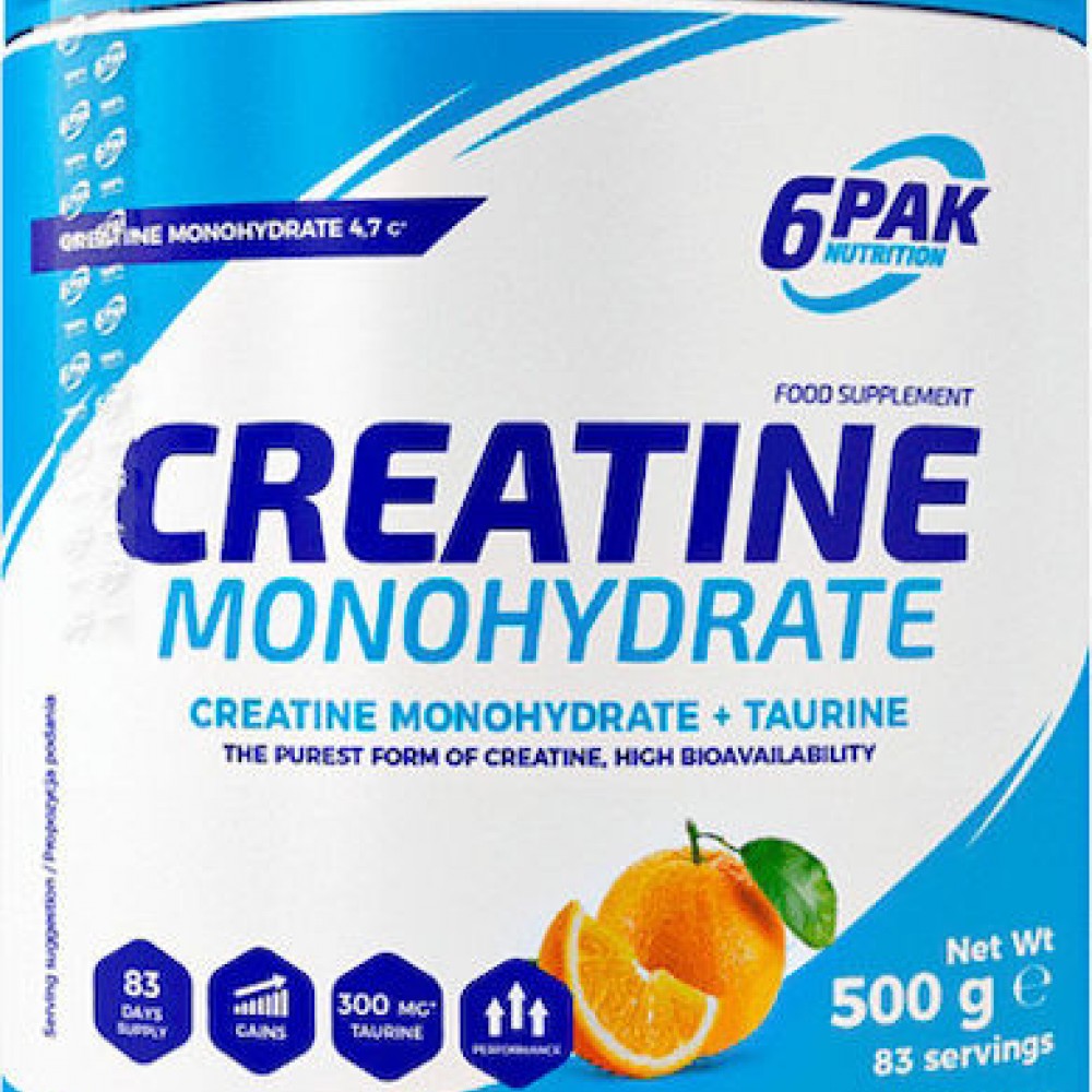 Creatine Monohydrate 500g - 6PAK Πορτοκάλι