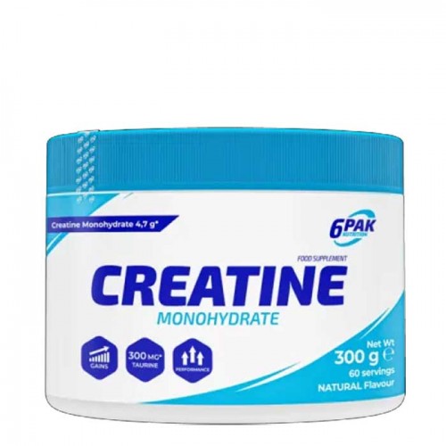 Creatine Monohydrate 300g - 6PAK / φυσική γεύση Creatine Monohydrate 300g - 6PAK / φυσική γεύση