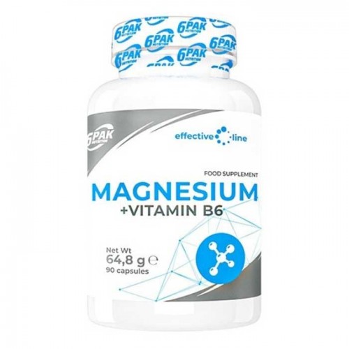 Magnesium + Vitamin B6 90 caps - 6PAK Nutrition Magnesium + Vitamin B6 90 caps - 6PAK Nutrition