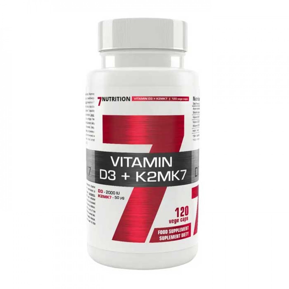 Vitamin D3+K2MK7 120 vege caps - 7Nutrition