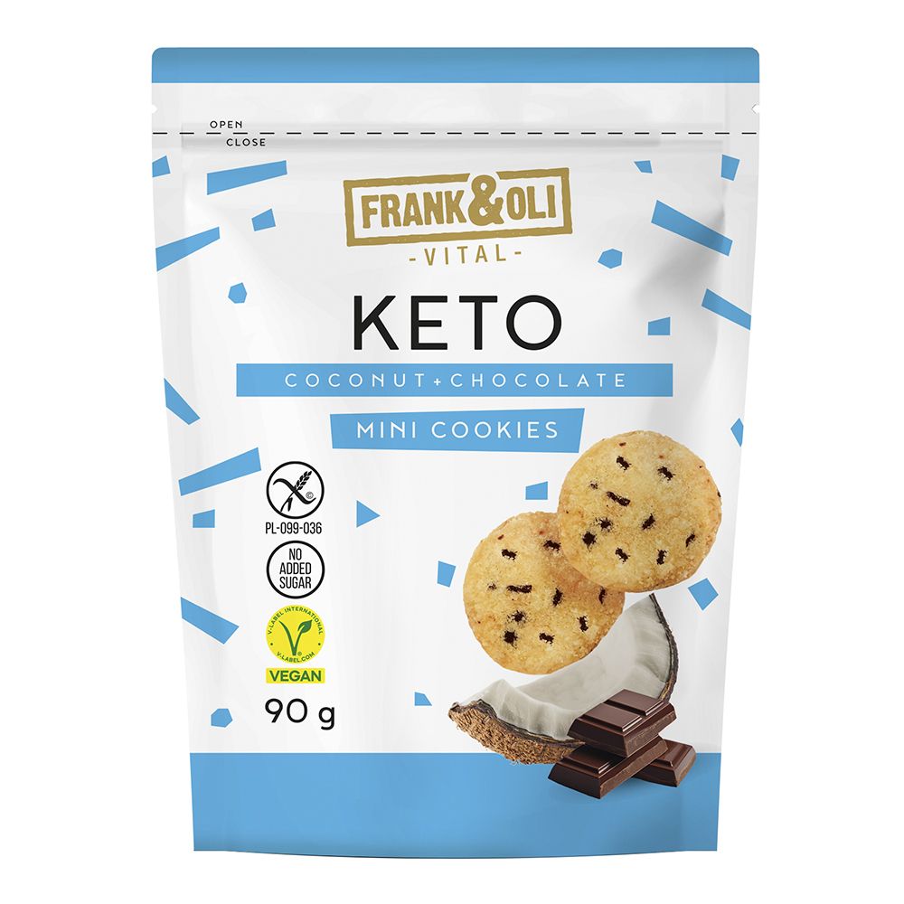 Keto Mini Cookies Vegan 90g / Frank & Oli - Coconut Chocolate
