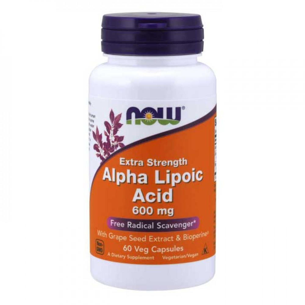 Alpha Lipoic Acid Extra Strength 600mg 60 vcaps - Now Foods