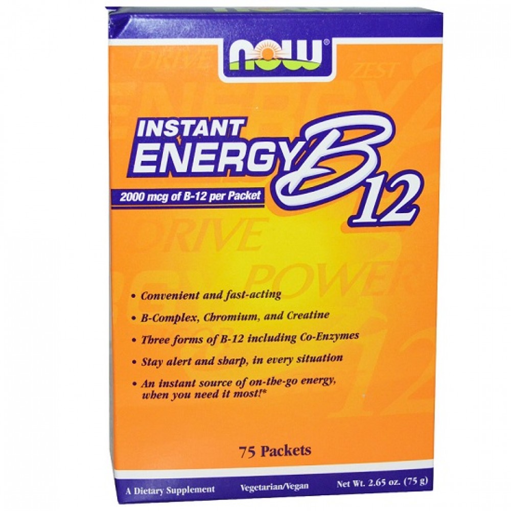 Instant Energy B12 2000 mcg 75 Packets Βιταμίνη Β-12 - Now / Βιταμίνες