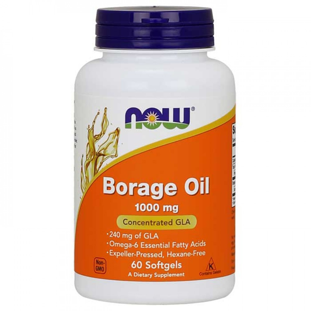 Borage Oil 1000mg 60 μαλακές κάψουλες - Now / Λιπαρά Οξέα