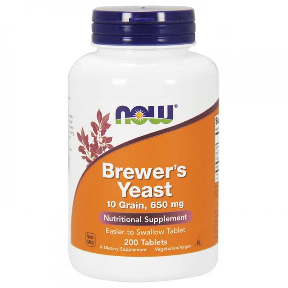 Brewers Yeast 650 mg 200 Tablets - Now Foods / Μαγιά Μπύρας