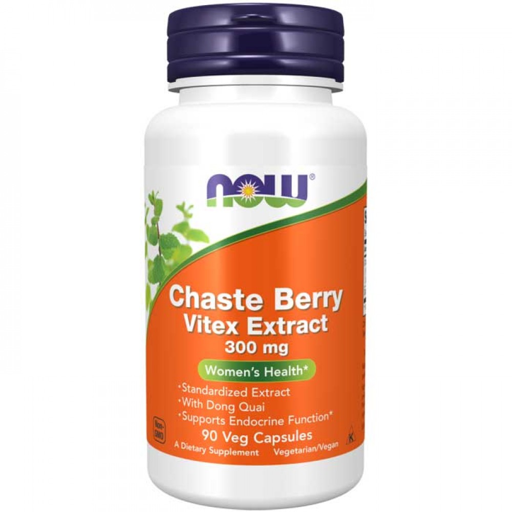 Chaste Berry Vitex Extract 300mg 90 vcaps - NOW Foods