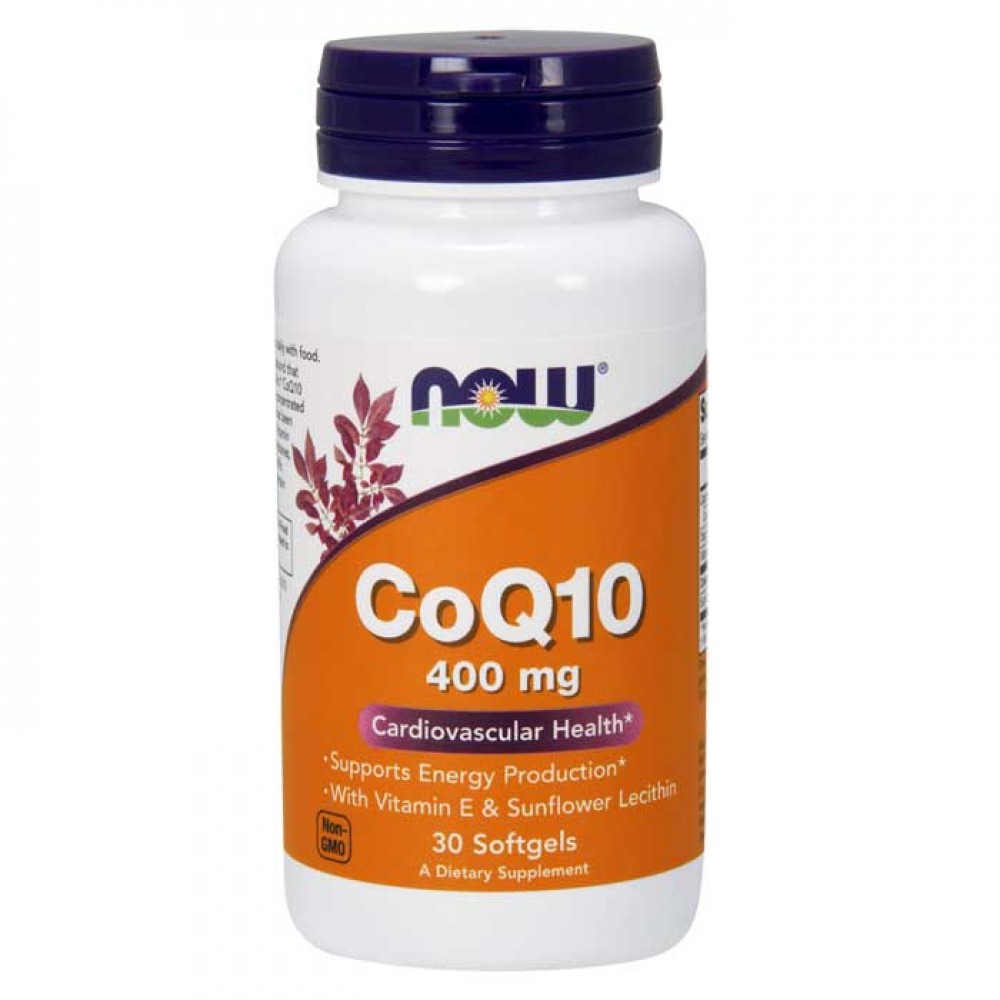 CoQ10 400mg with Vitamin E & Sunflower 30 softgels - Now Foods