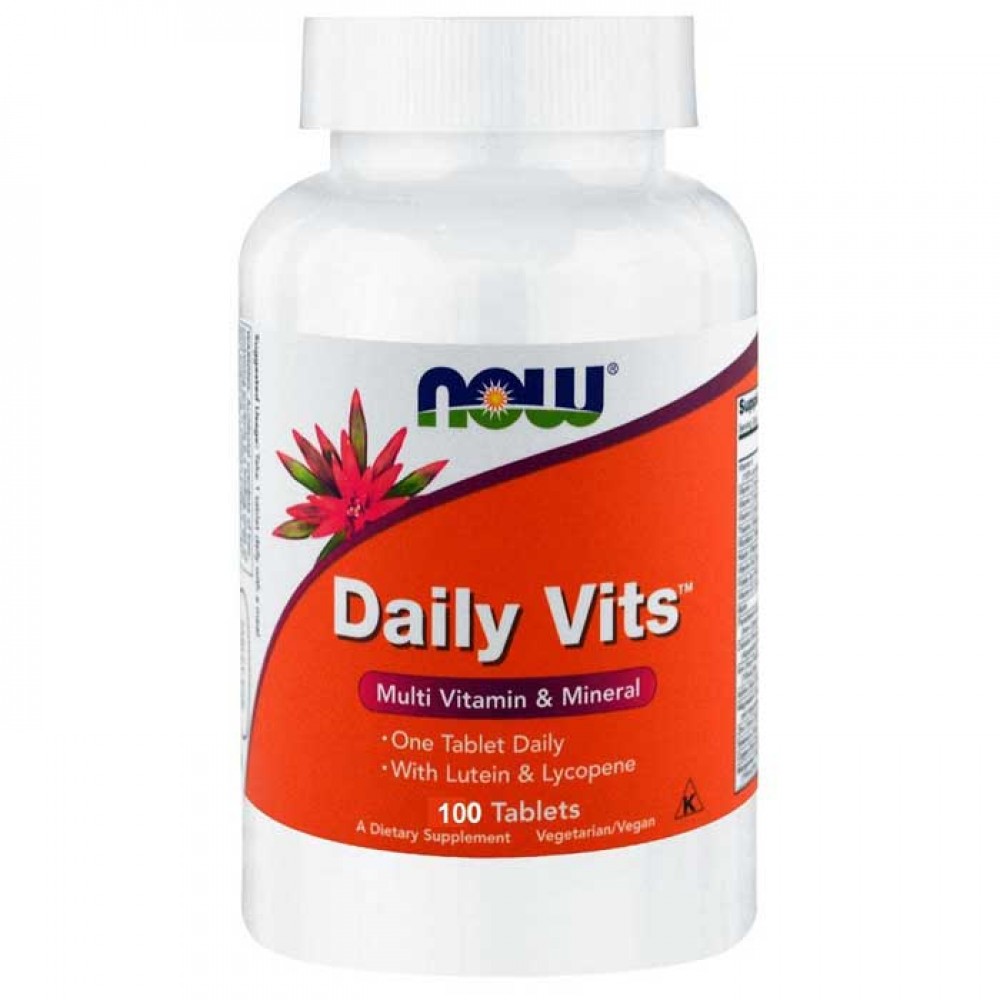 Daily Vits 100 ταμπλέτες με Lycopene & Lutein Πολυβιταμίνη - Now / Βιταμίνες