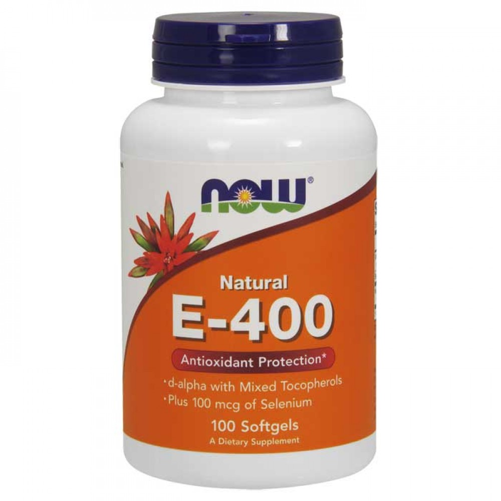 Vitamin E-400 IU with Selenium 100 Softgels - Now Foods / Αντιοξειδωτικό