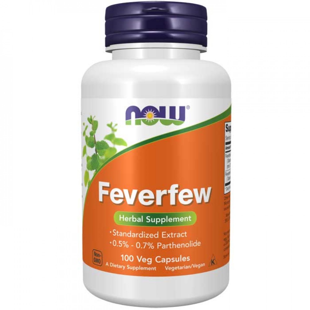 Feverfew 100 φυτικές κάψουλες Χρυσάνθεμο - Now / Βοτανοθεραπεία - Ημικρανίες
