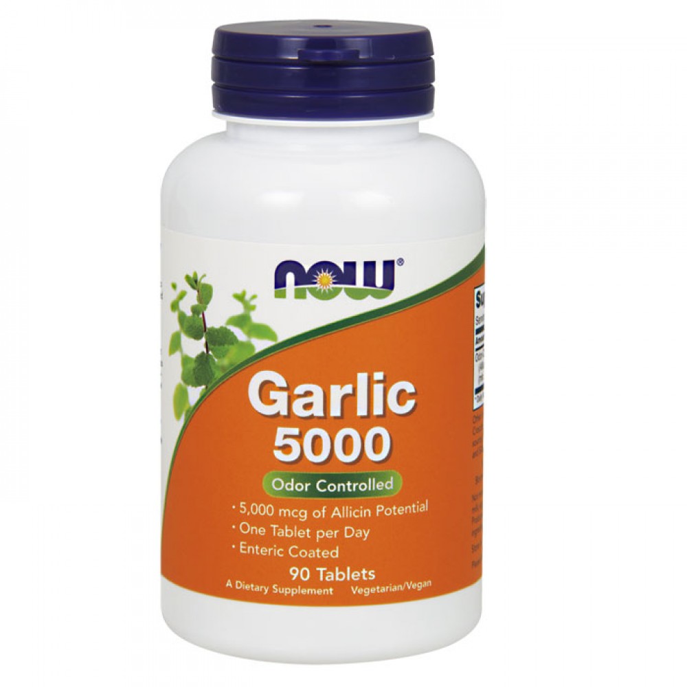 Garlic 5000,Odor Controlled - 90 tablets NOW Foods / Σκόρδο Φυτικό Συμπλήρωμα