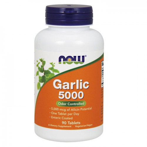 Garlic 5000, Odor Controlled - 90 tablets NOW Foods / Σκόρδο Φυτικό Συμπλήρωμα