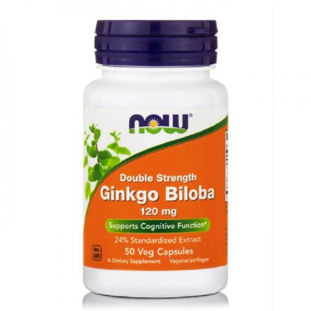 Ginkgo Biloba 120mg 50 φυτικές κάψουλες - Now / Μνήμη Συγκέντρωση