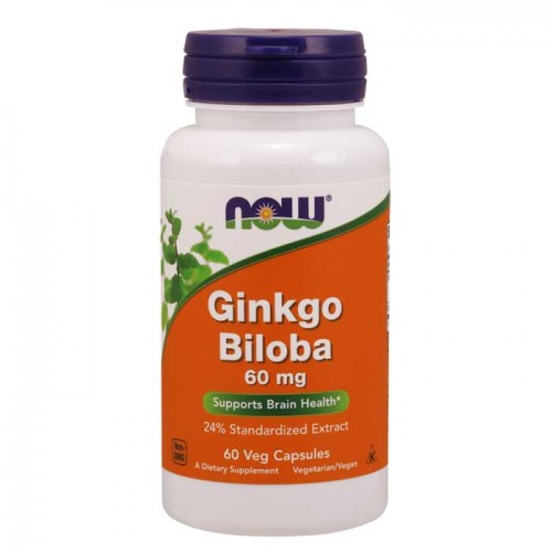 Ginkgo Biloba 60 mg 60 Veg Capsules - Now Foods Ginkgo Biloba 60 mg 60 Veg Capsules - Now Foods