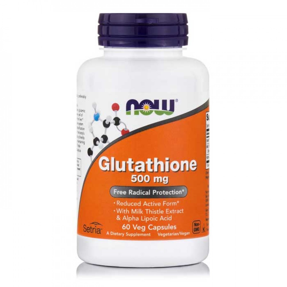 Glutathione 500 mg with Milk Thistle & Alpha Lipoic Acid 60 vcaps - Now / Αμινοξέα