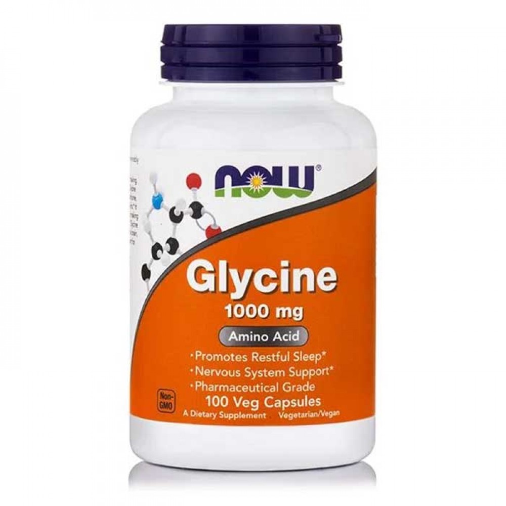 Glycine 1000 mg 100 φυτοκάψουλες Γλυκίνη - Now / Αμινοξέα Χάπια