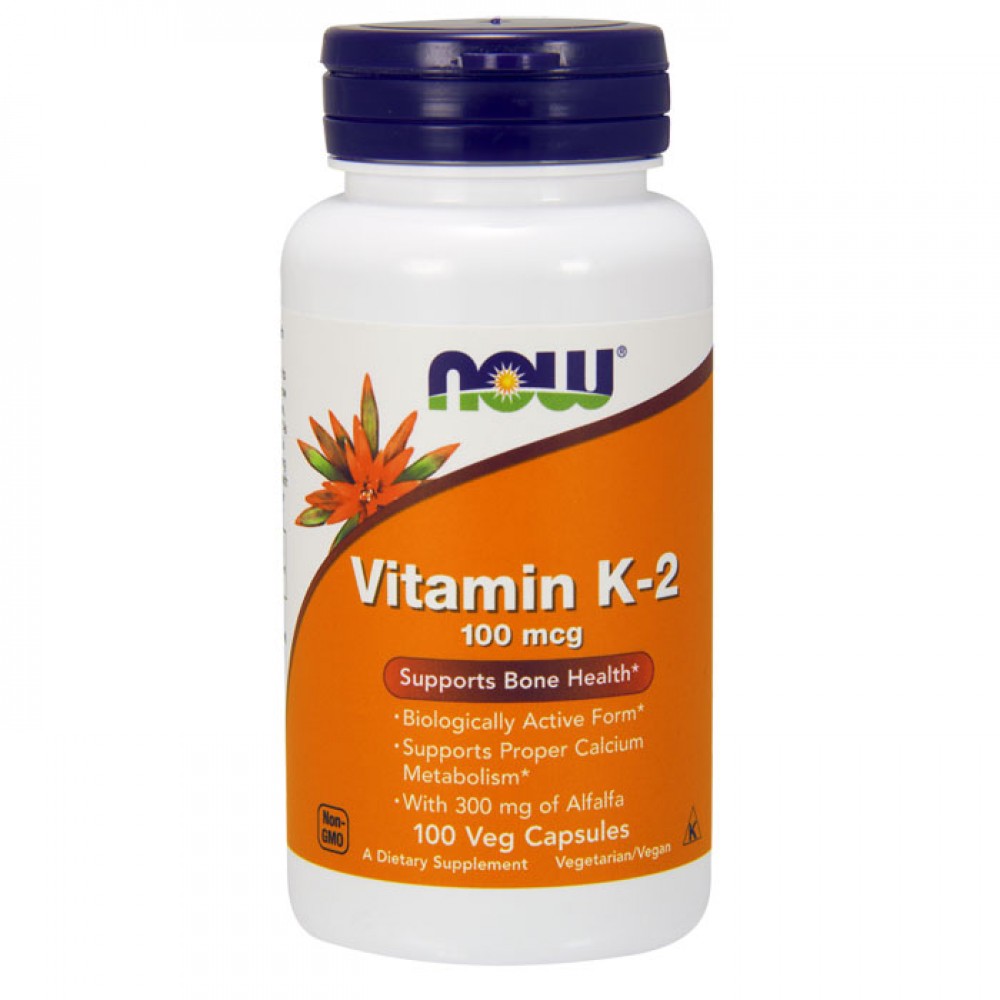 Vitamin K-2,100mcg - 100 vcaps NOW Foods / Βιταμίνες
