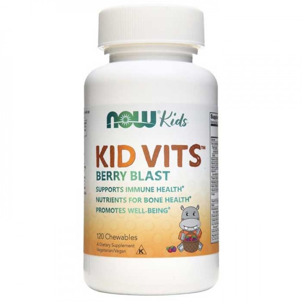Kid Vits Πολυβιταμίνη Berry για Παιδιά 120 μασώμενες ταμπλέτες - Now / Παιδική Βιταμίνη