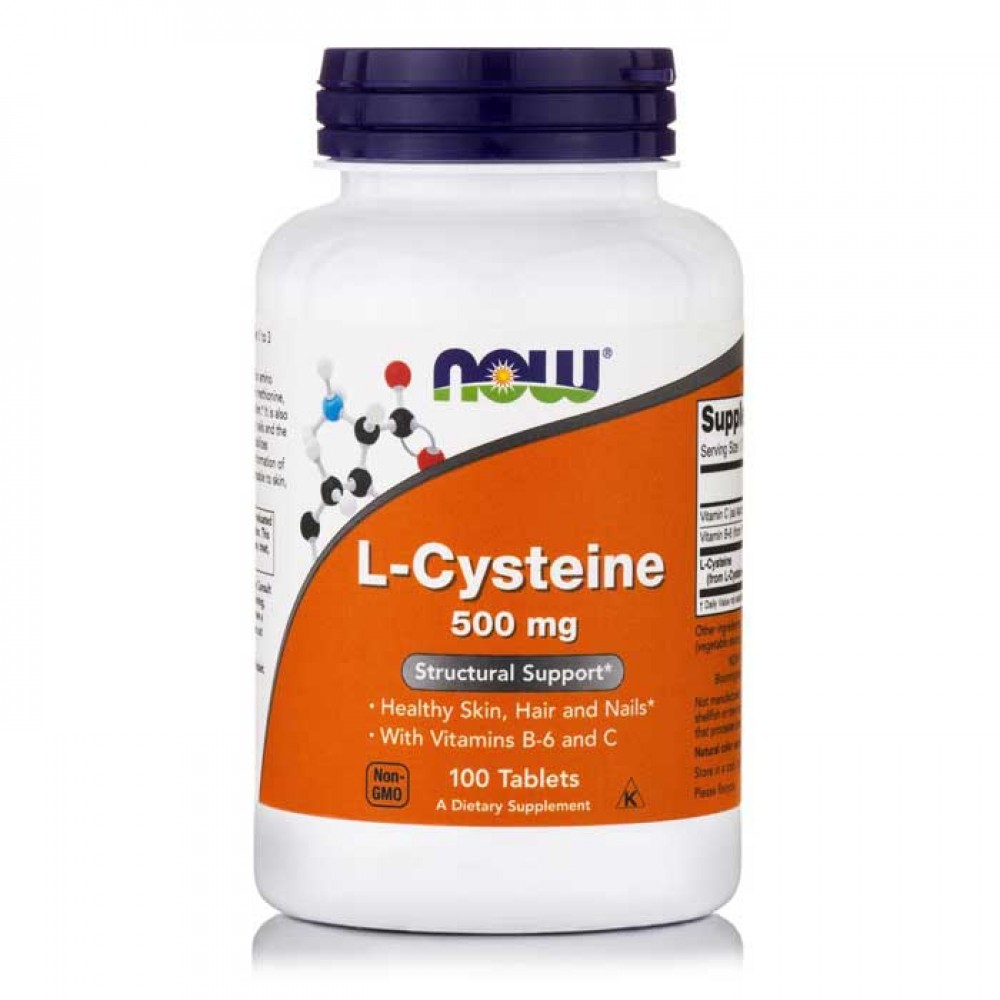 L-Cysteine 500mg 100 ταμπλέτες - Now / Μαλλιά Νύχια Δέρμα