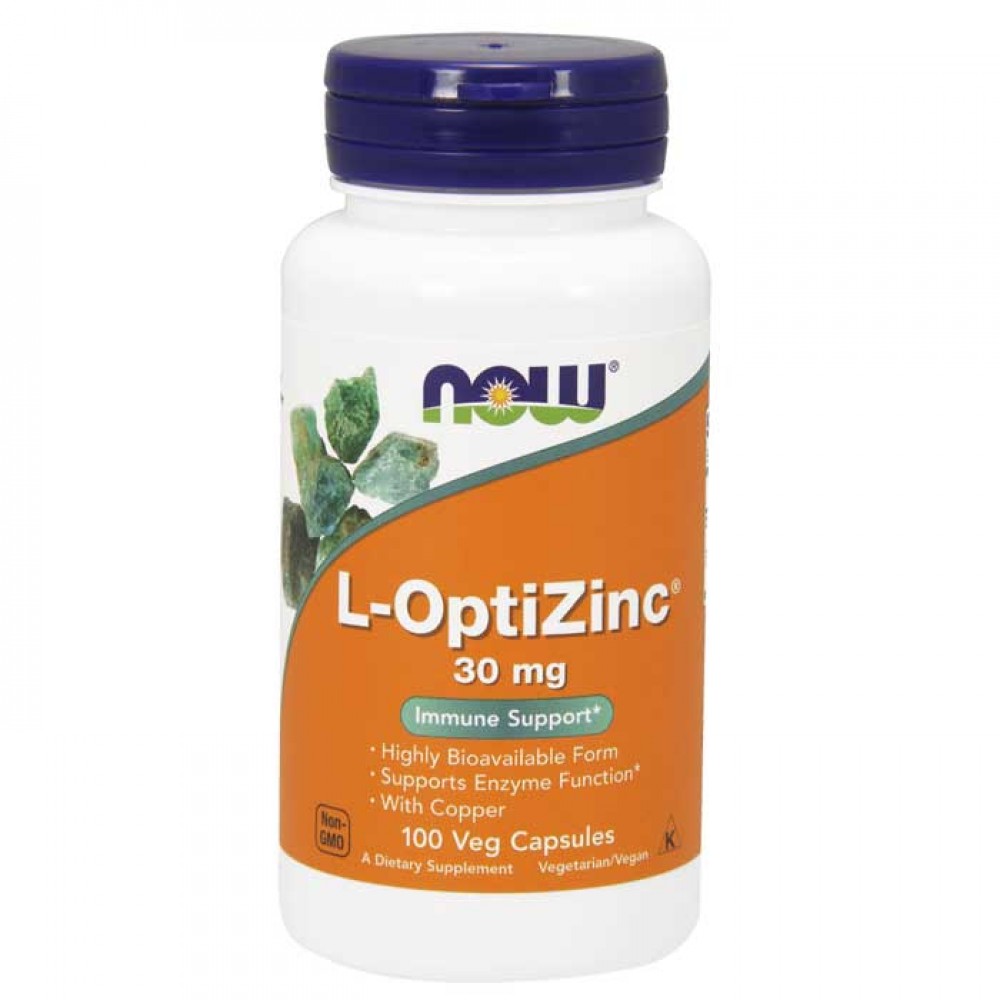 L-OptiZinc® 30 mg 100 vcaps - Now Foods / Ψευδάργυρος - Ανοσοποιητικό