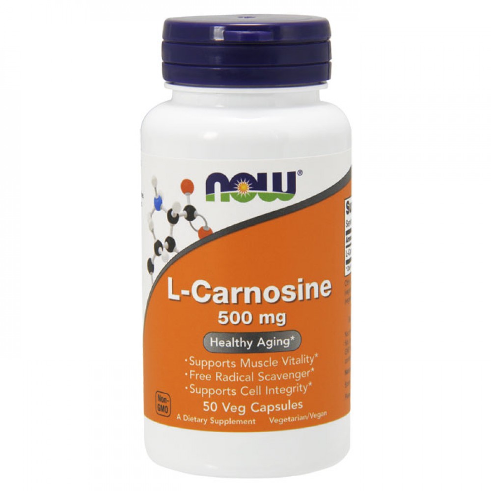 L-Carnosine 500mg 50 φυτοκάψουλες - Now / Αμινοξέα