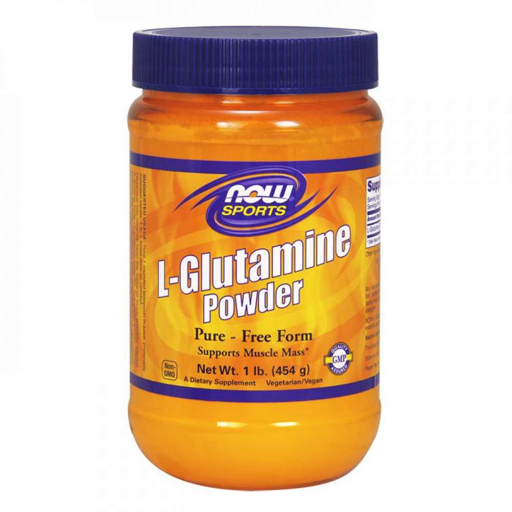 L-Glutamine,5000mg (Powder) - 454 grams - Now / Γλουταμίνη Αμινοξέα