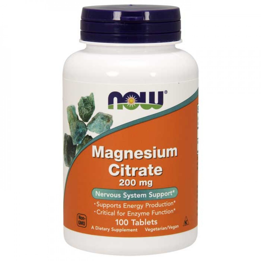 Magnesium Citrate 200 mg 100 Tablets - Now Foods / Κιτρικό Μαγνήσιο