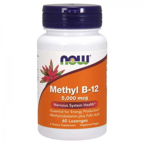 Methyl B-12 5000 mcg 60 παστίλιες Lozenges - Now  Methyl B-12 5000 mcg 60 παστίλιες Lozenges - Now