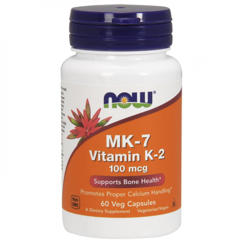 MK-7 Vitamin K-2,100mcg - 60 vcaps NOW Foods / Βιταμίνες