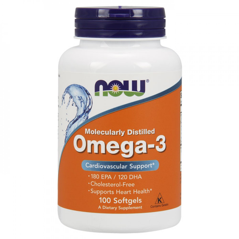 Omega-3 Molecularly Distilled Fish Oil 100 softgels - Now / Ωμέγα-3 Λιπαρά Οξέα