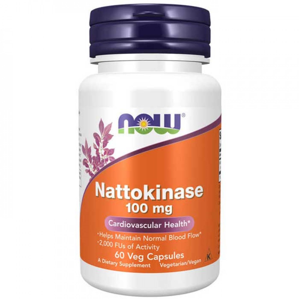 Nattokinase 100mg 60 φυτοκάψουλες - Now / Νατοκινάση - Ένζυμα Προβιοτικά