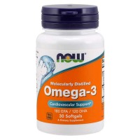 Omega-3, Molecularly Distilled 30 Softgels - Now Foods / Ωμέγα 3