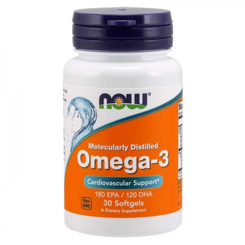 Omega-3, Molecularly Distilled 30 Softgels - Now Foods / Ωμέγα 3