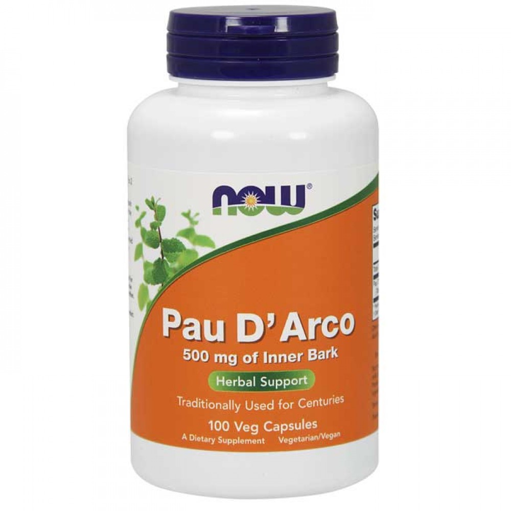 Pau DArco 500mg 100 φυτοκάψουλες - Now / Ανοσοποιητικό - Αντιμικροβιακό