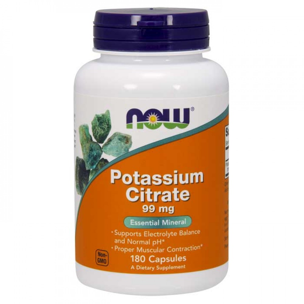 Potassium Citrate 99mg 180 κάψουλες - Now Foods / Κιτρικό Κάλιο