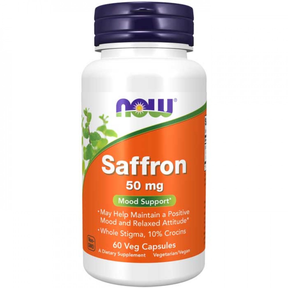 Saffron 50mg 60 vcaps - Now