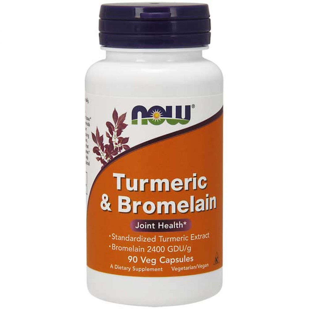 Turmeric Bromelain Joint Health 600mg/300mg 90 φυτικές κάψουλες - Now / Ανοσοποιητικό