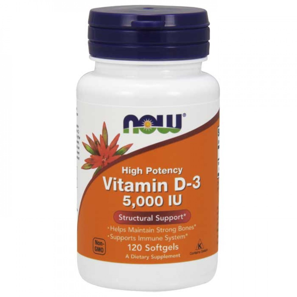Vitamin D-3 5000 IU 120 μαλακές κάψουλες - Now  / Βιταμίνη D3