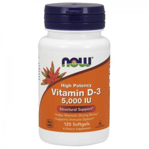Vitamin D-3 5000 IU 120 μαλακές κάψουλες - Now  / Βιταμίνη D3 Vitamin D-3 5000 IU 120 μαλακές κάψουλες - Now  / Βιταμίνη D3