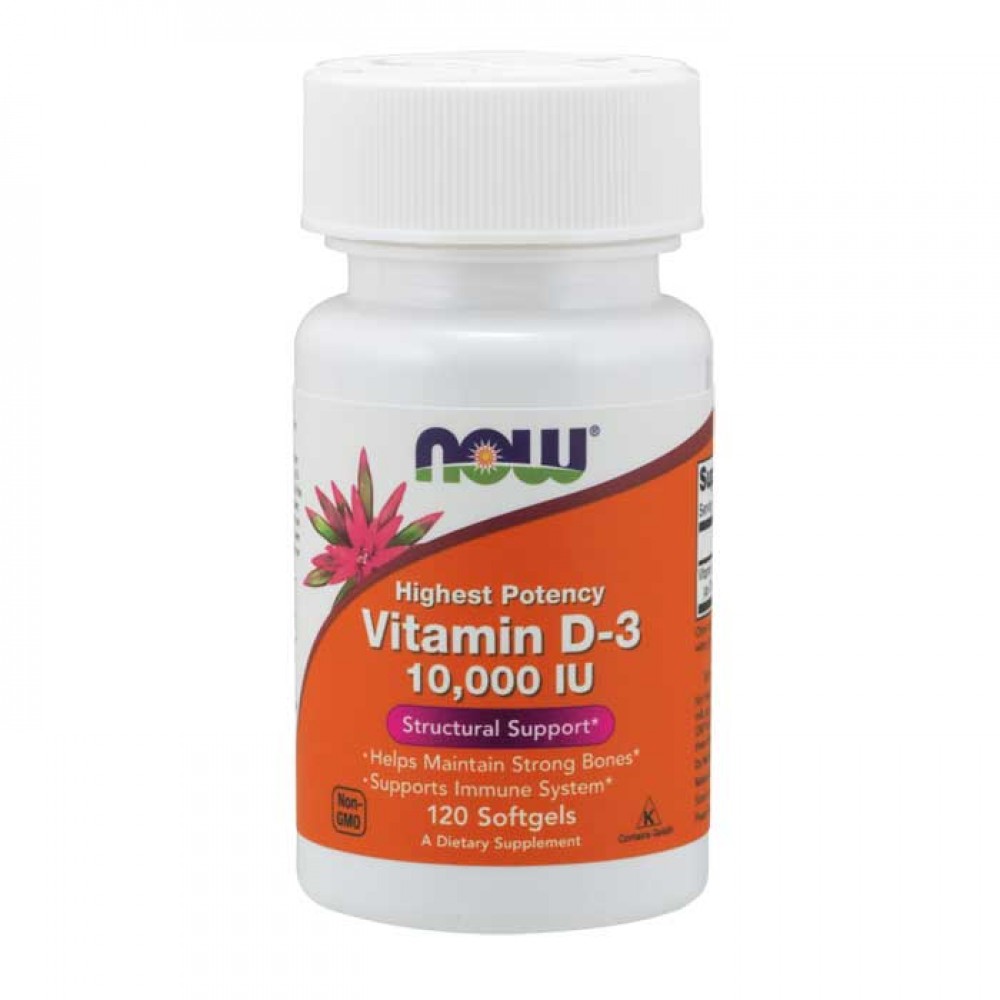 Vitamin D-3 10000iu 120 Veg Capsules - Now Foods / Βιταμίνη D3
