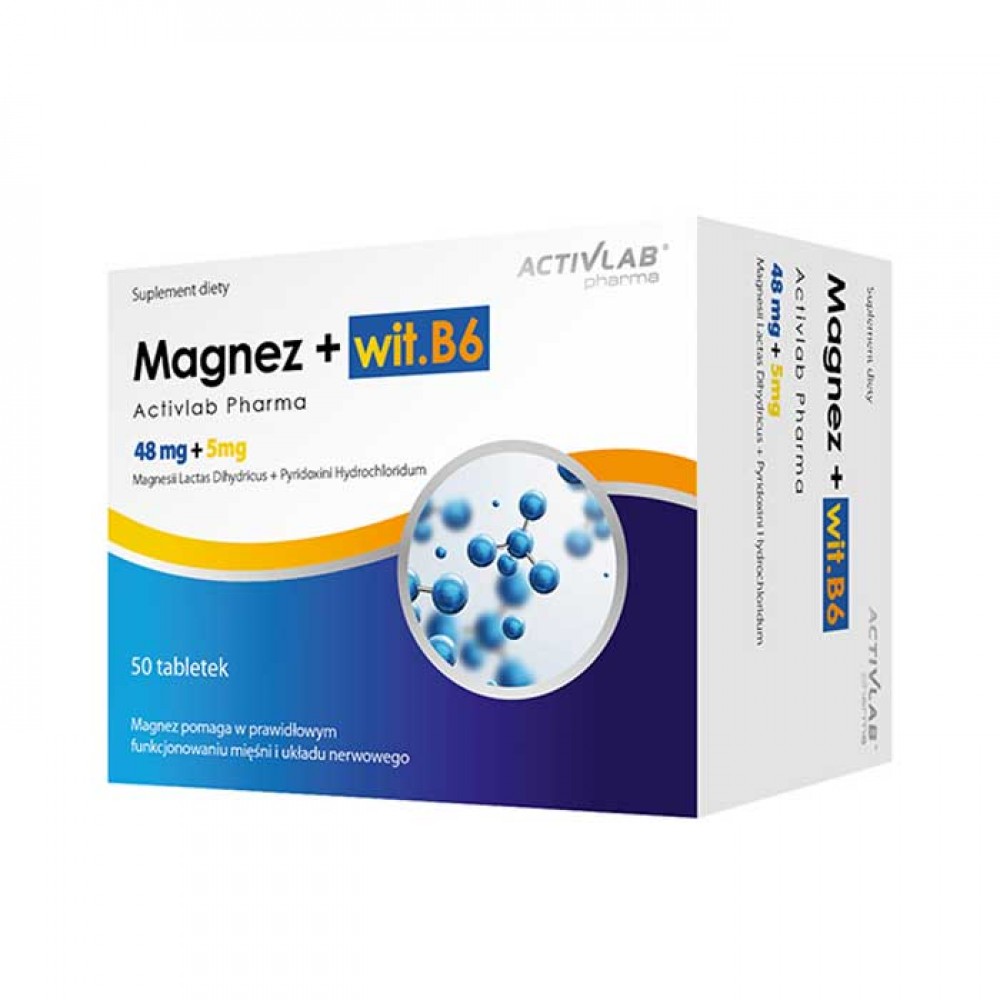 Magnesium (Magnez) with B6 50 caps - Activlab Pharma