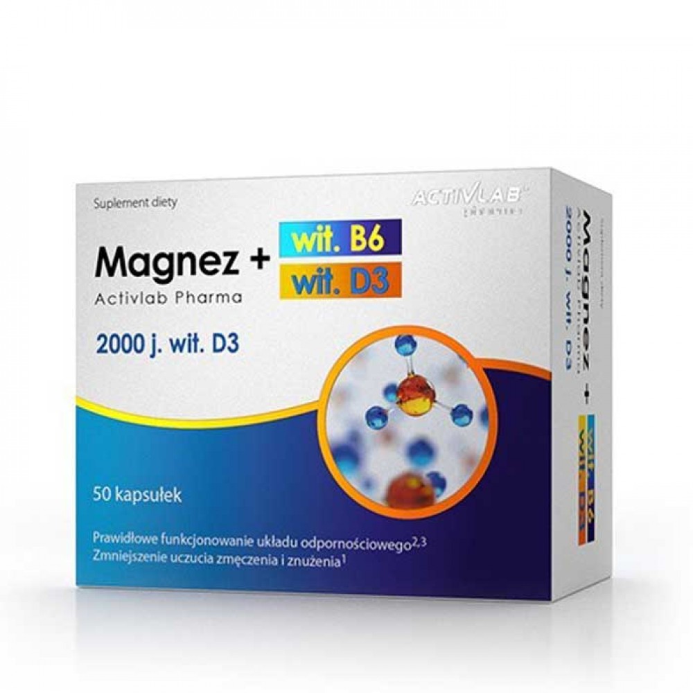 Magnesium (Magnez) with B6 D3 50 caps - ActivLab Pharma