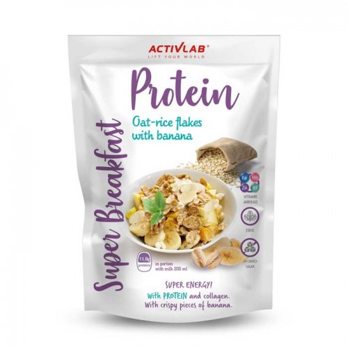 Super Protein Breakfast Oat-Rice flakes with banana 300g - ActivLab Super Protein Breakfast Oat-Rice flakes with banana 300g - ActivLab
