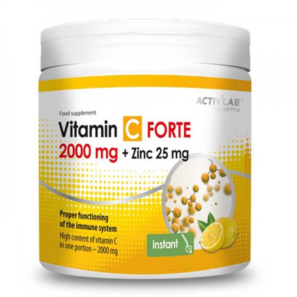 Vitamin C 2000mg + Zinc 25mg FORTE 500g - Activlab