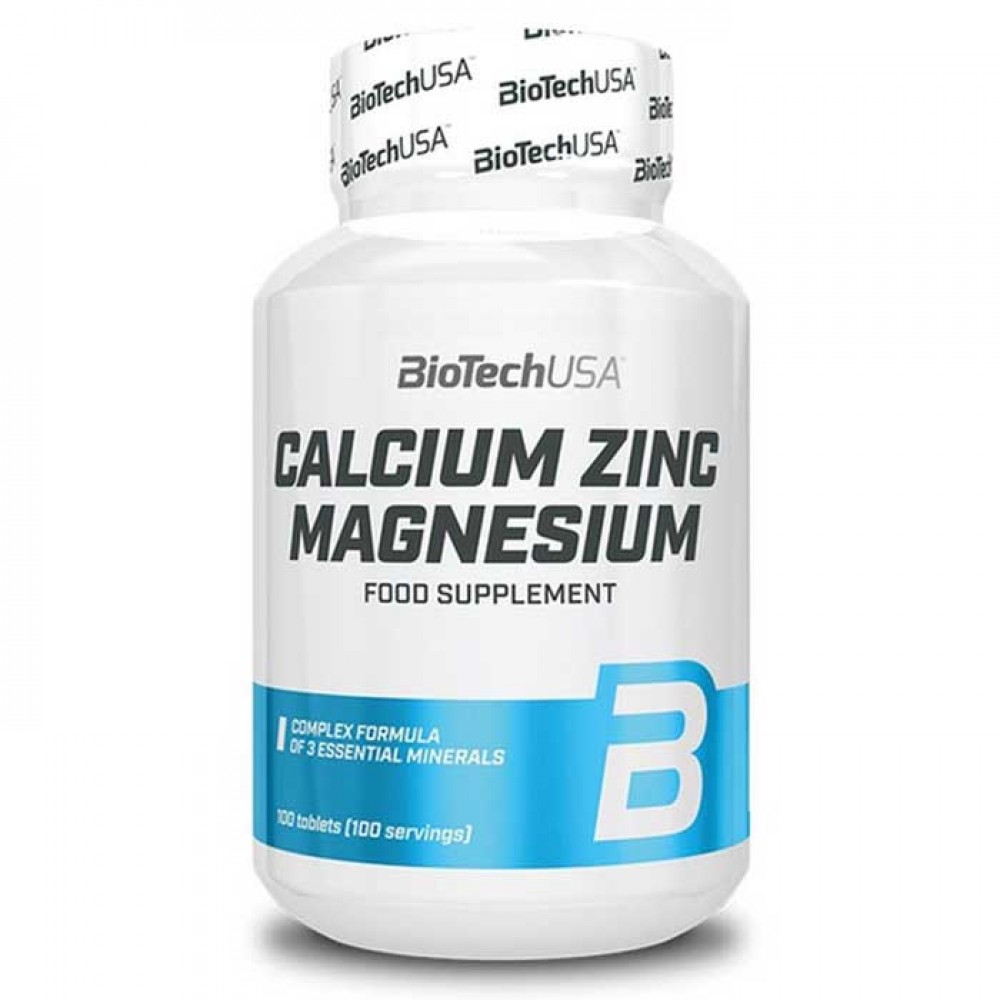 Calcium Zinc Magnesium 100 tablets - Biotech USA