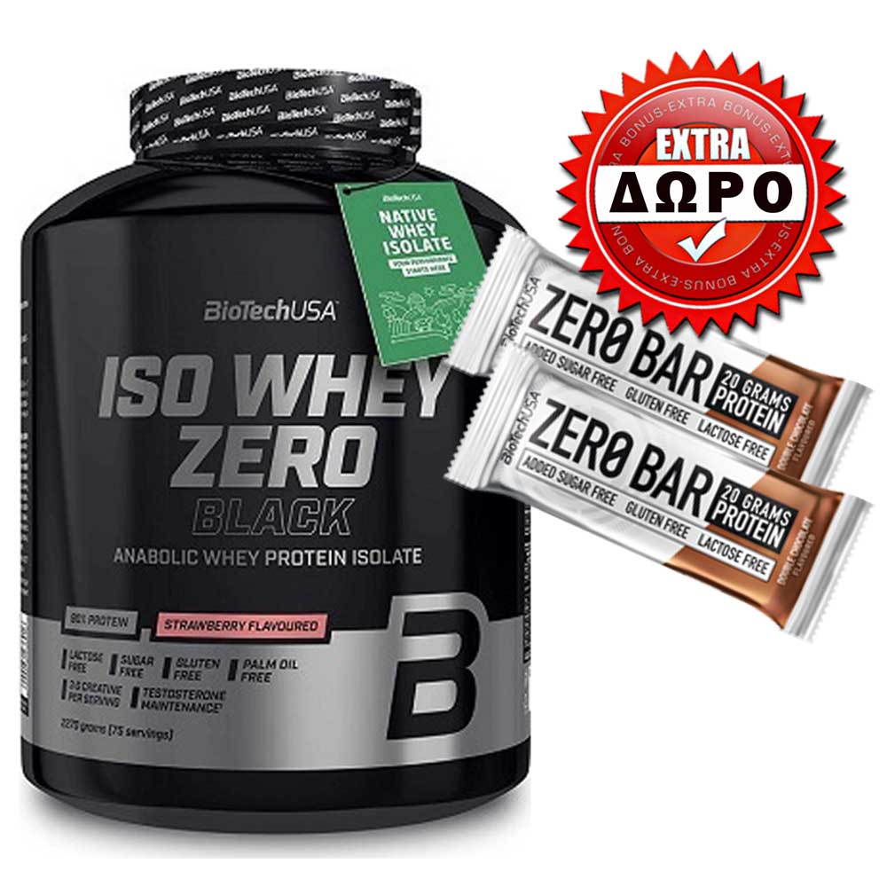 Iso Whey Zero Black 2270gr - Biotech USA + ΔΩΡΟ δύο Zero bar 50g