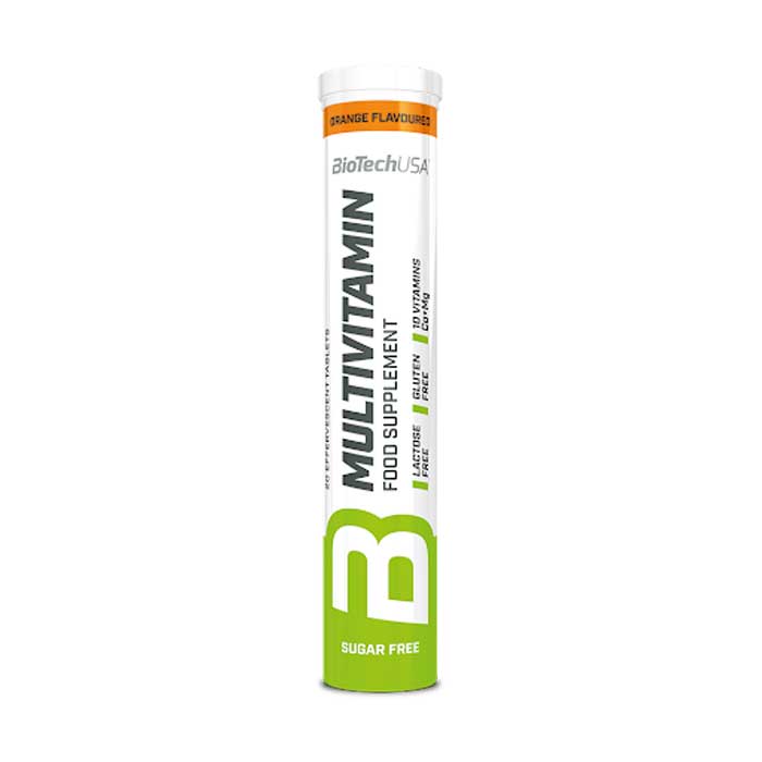 Multivitamin 20 αναβράζοντα δισκία Πορτοκάλι - Biotech USA