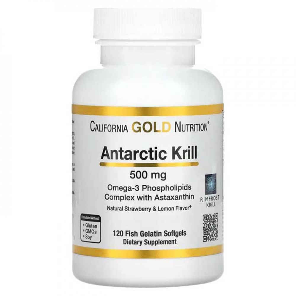 Antarctic Krill Oil 500 mg 120 Fish Gelatin Softgels - California Gold Nutrition