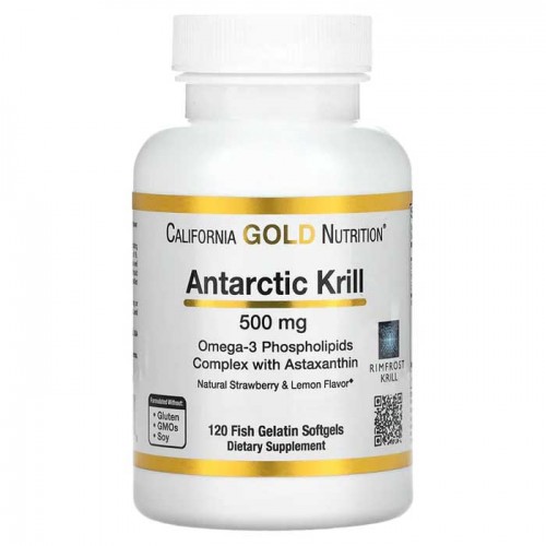 Antarctic Krill Oil 500 mg 120 Fish Gelatin Softgels - California Gold Nutrition Antarctic Krill Oil 500 mg 120 Fish Gelatin Softgels - California Gold Nutrition